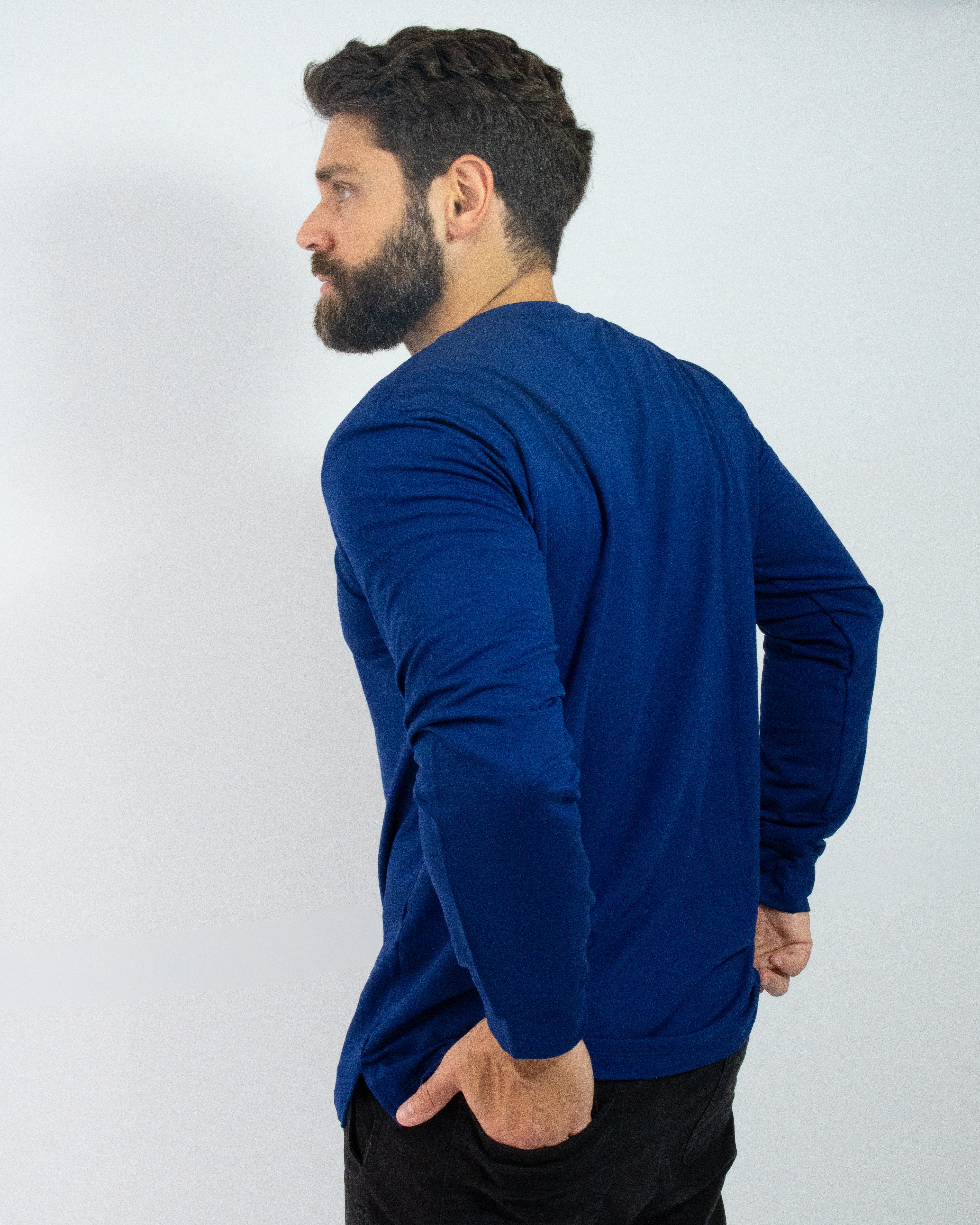 CAMISA SOFT LONG AZUL MARINHO