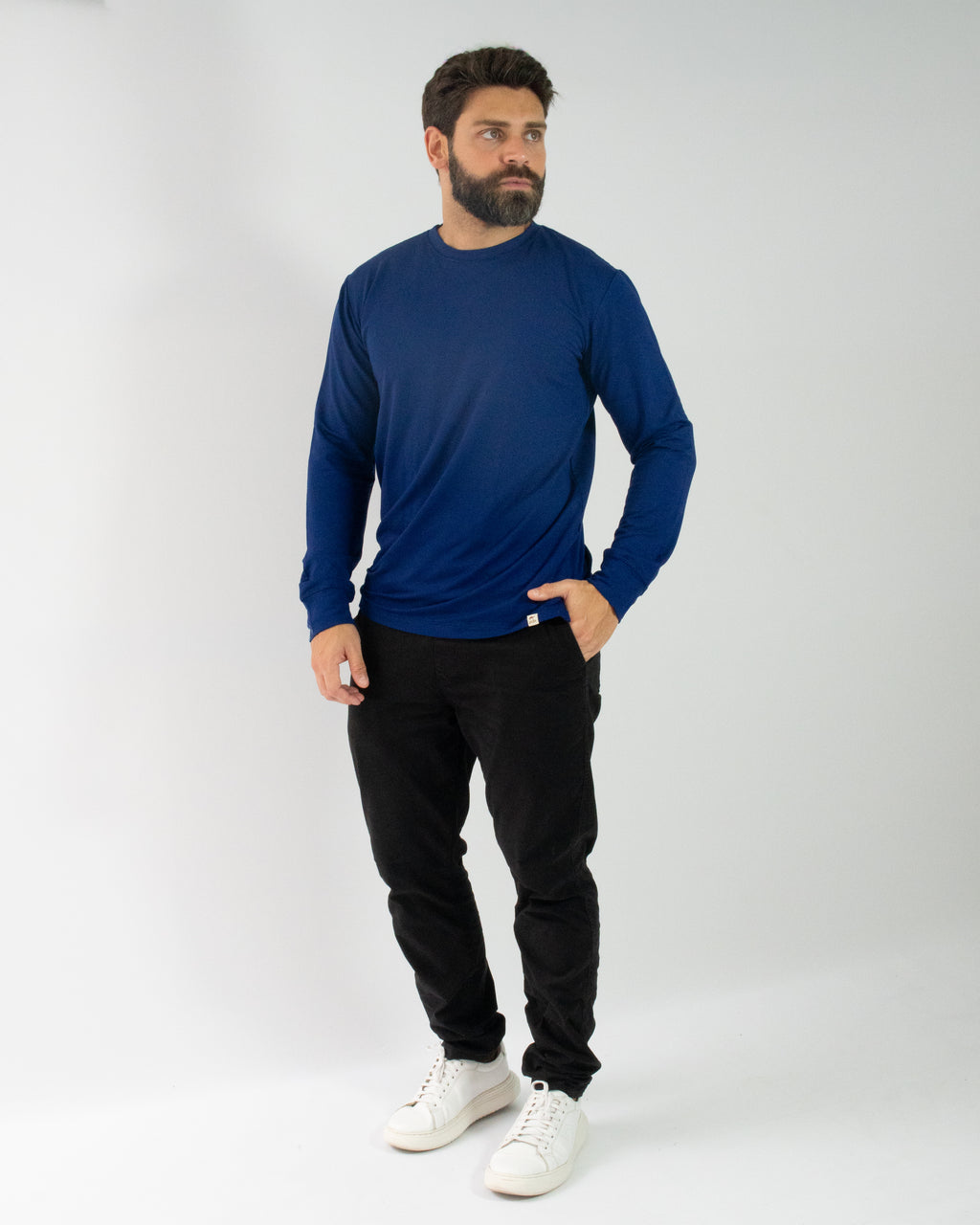 CAMISA SOFT LONG AZUL MARINHO
