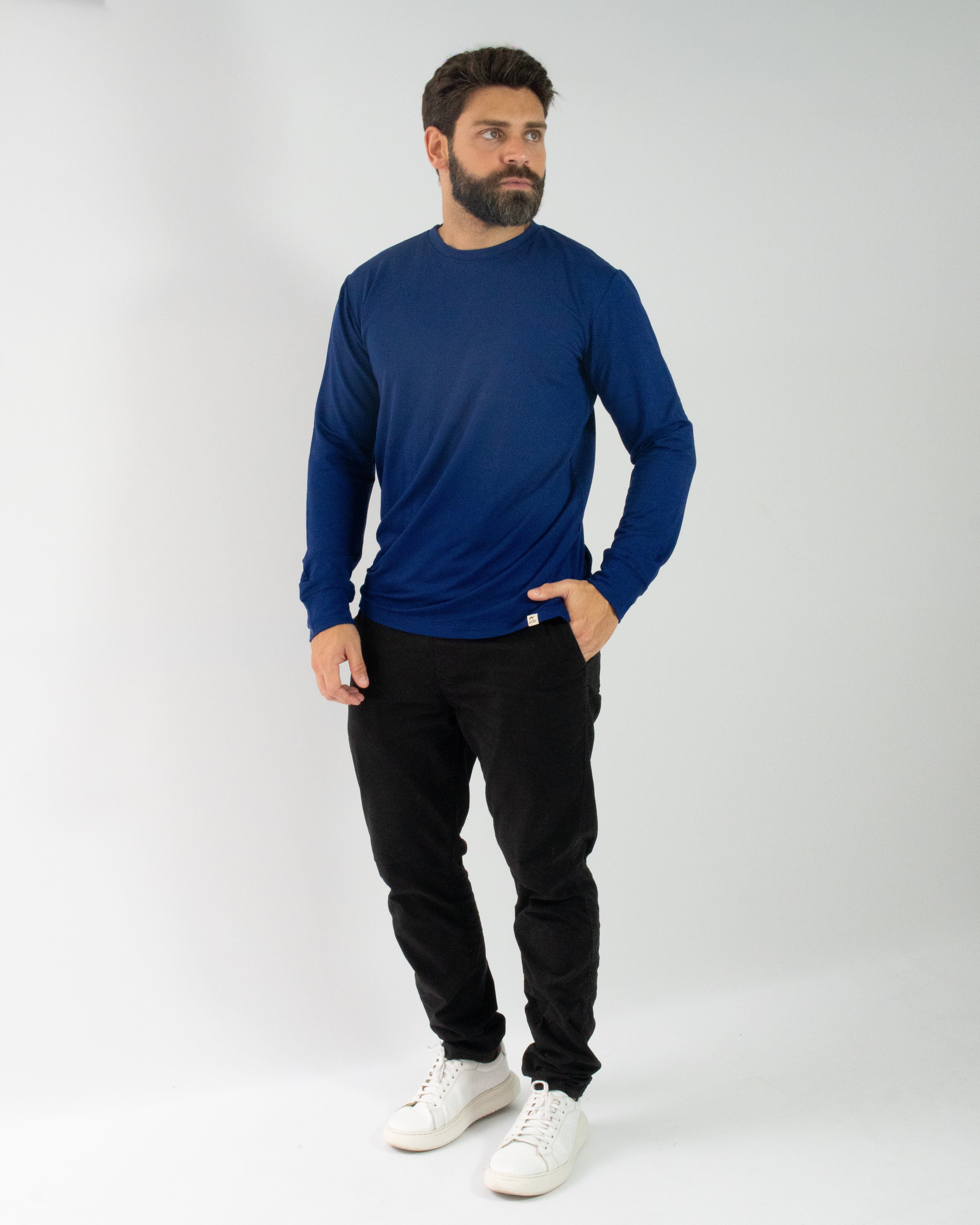 CAMISA SOFT LONG AZUL MARINHO