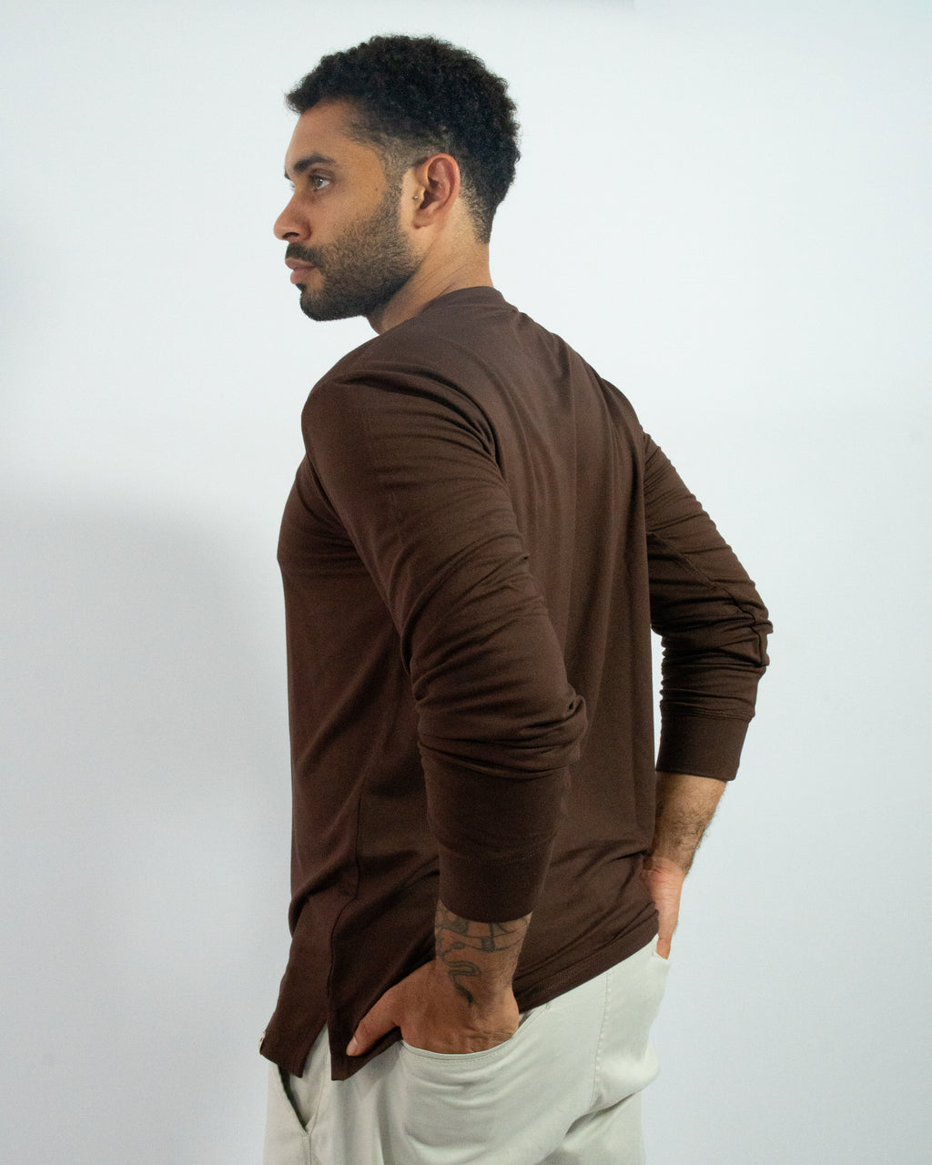 CAMISA SOFT LONG MARROM