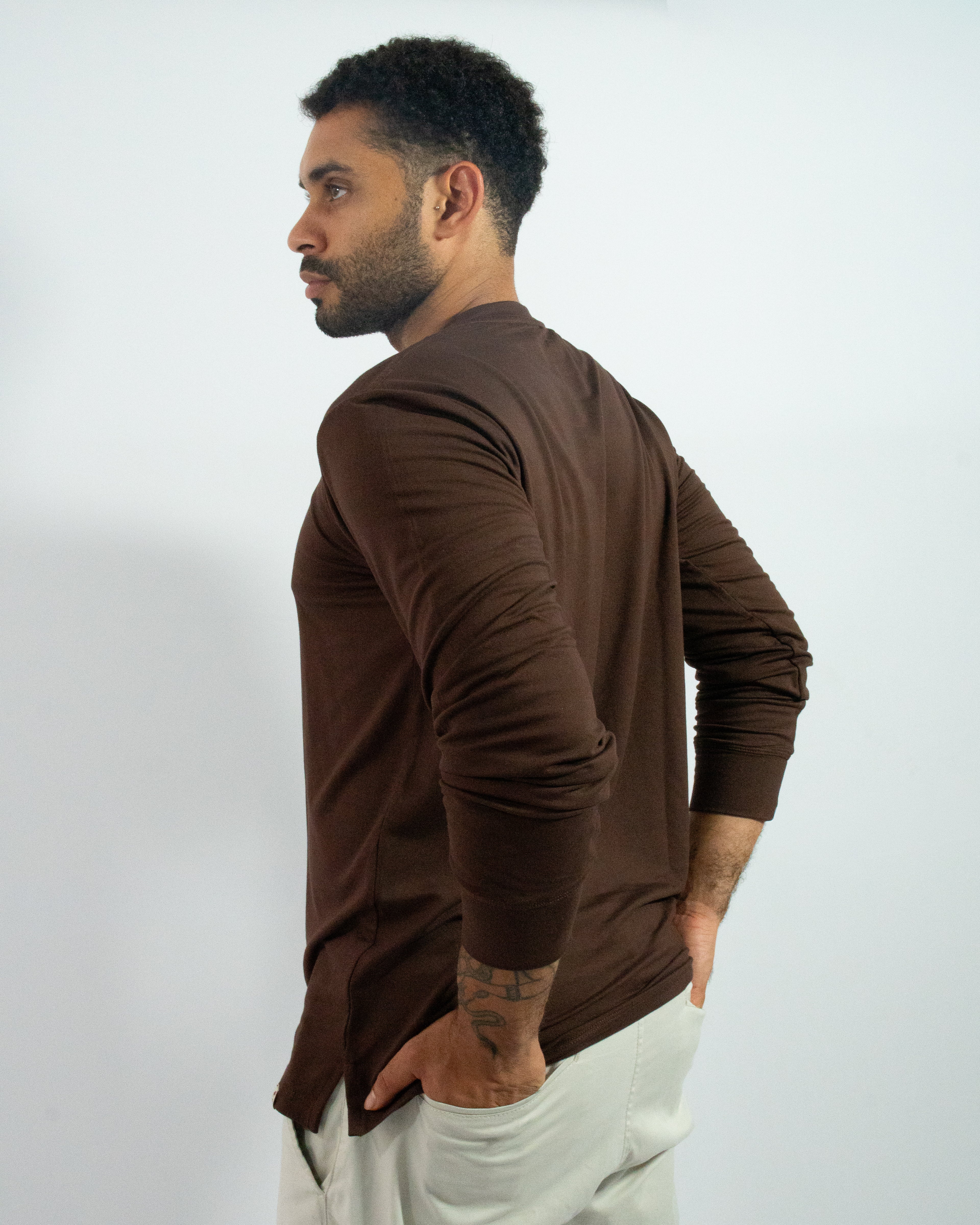 CAMISA SOFT LONG MARROM